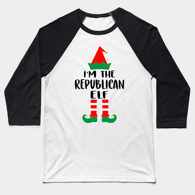 I'm The Republican Elf Family Matching Group Christmas Costume Pajama Funny Gift Baseball T-Shirt by norhan2000